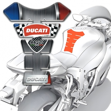 Ducati Tank Pad Motorbike Classic Logo with Flags Design 