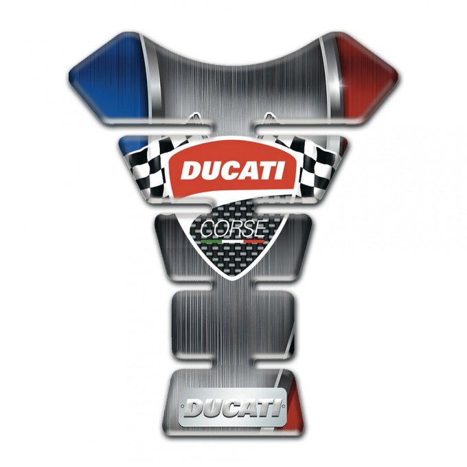Ducati Tank Pad Motorbike Classic Logo with Flags Design 