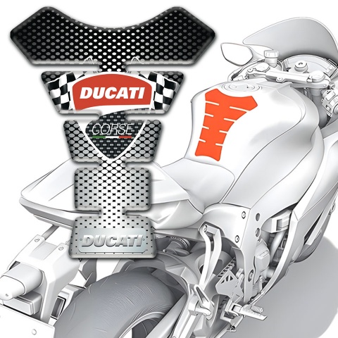 Ducati Tank Pad Protector Silver Black Edition 