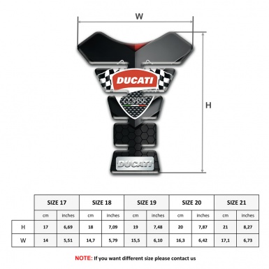 Ducati Tank Pad Motorbike High End Model with Flags Logo Style 