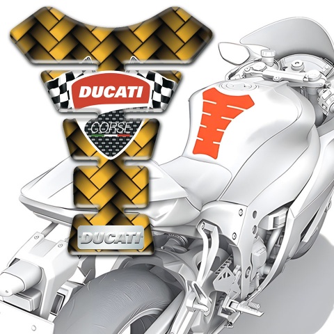 Ducati Tank Protector Yellow Mosaic Design 