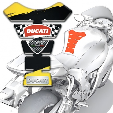 Ducati Tank Guard Pads Yellow Black painting Style 