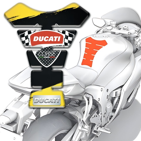 Ducati Tank Guard Pads Yellow Black painting Style 
