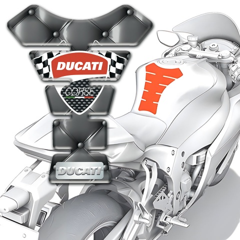 Ducati  Tank Pad Protector Gray Leather Style 