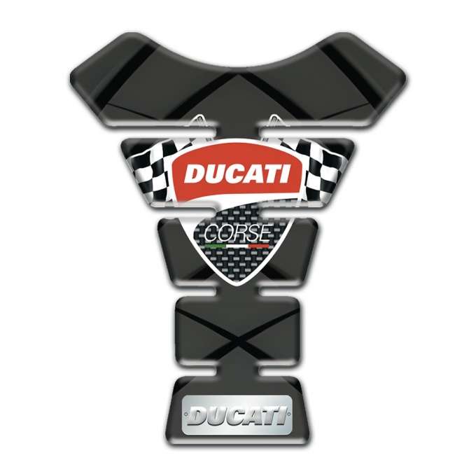 Ducati Tank Pad Motorbike Gray Base with Black Lines Style 