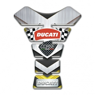 Ducati Tank Pad Protector Silver Yellow Style 