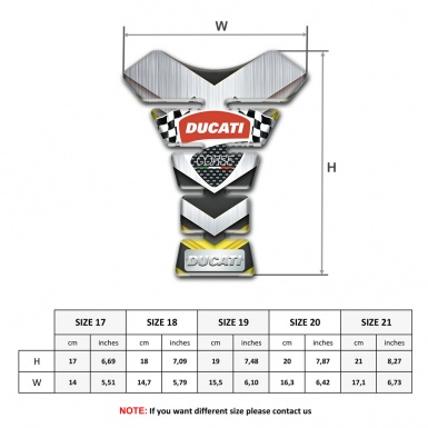 Ducati Tank Pad Protector Silver Yellow Style 