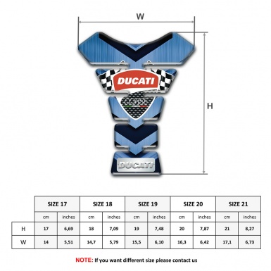 Ducati Tank Pad Motorbike Dark and Light Blue Design 