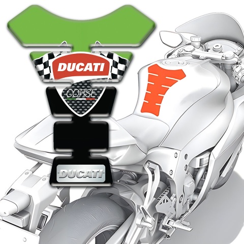Ducati Tank Protector Black Green Style