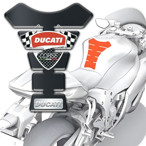 Ducati Tank Guard Pads Graphite Effect Design 