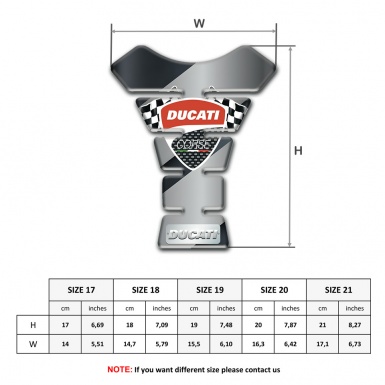 Ducati Tank Pad Protector Gray Motif Decoration Style 