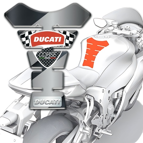Ducati Tank Pad Protector Gray Motif Decoration Style 