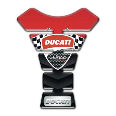 Ducati Tank Fuse Red Black Base and Flags Logo Style 