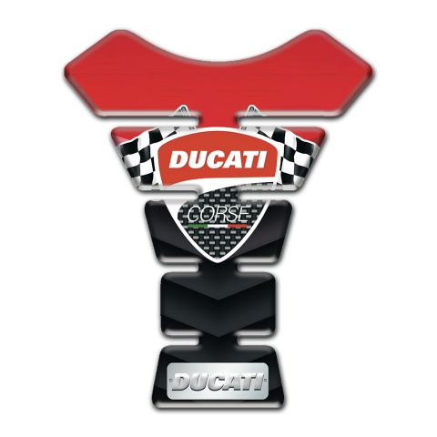 Ducati Tank Fuse Red Black Base and Flags Logo Style 