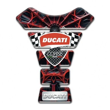Ducati Tank Pad Motorbike 3D Red Spider Web Style 