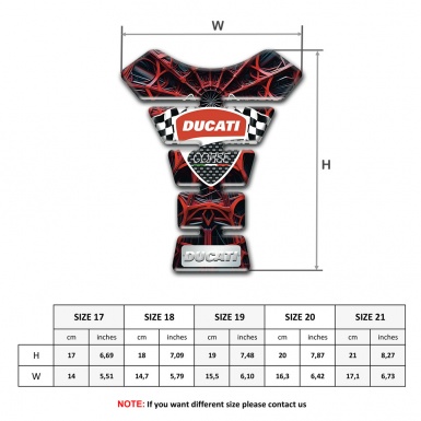 Ducati Tank Pad Motorbike 3D Red Spider Web Style 