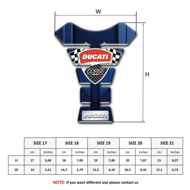 Ducati Tank Protector Blue Model with Flags logo Style 