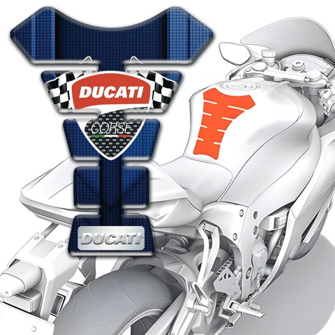 Ducati Tank Protector Blue Model with Flags logo Style 