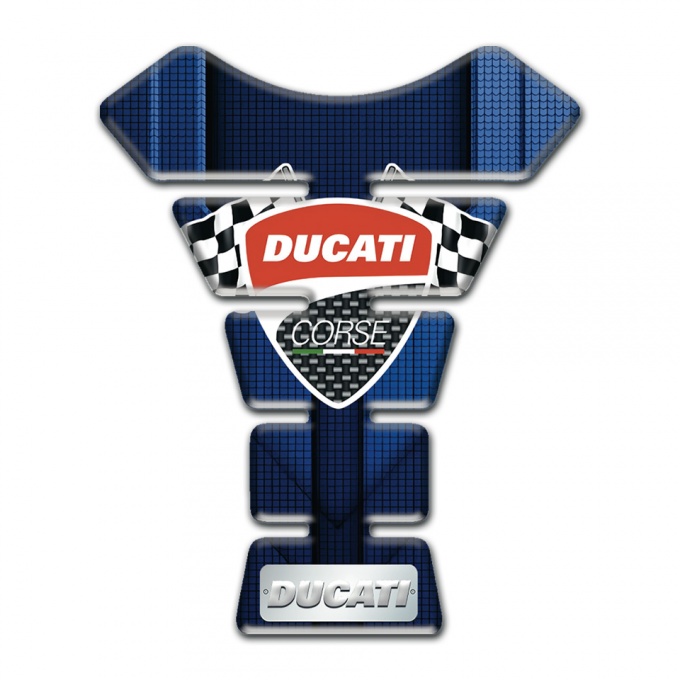 Ducati Tank Protector Blue Model with Flags logo Style 