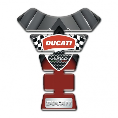 Ducati Tank Guard Pads Red with Gray Elements Design 