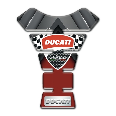 Ducati Tank Guard Pads Red with Gray Elements Design 