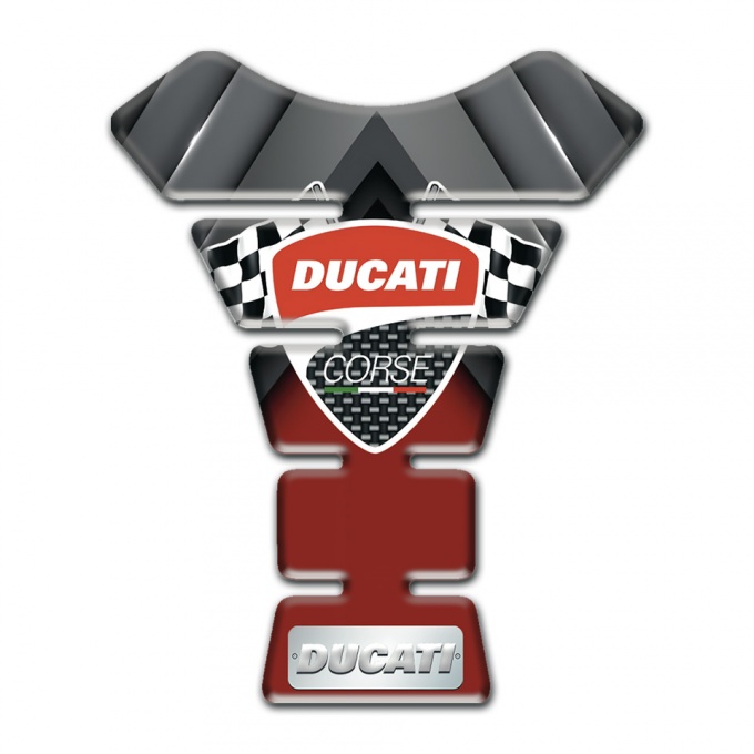 Ducati Tank Guard Pads Red with Gray Elements Design 