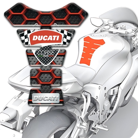 Ducati Tank Protector Red Grid Style 