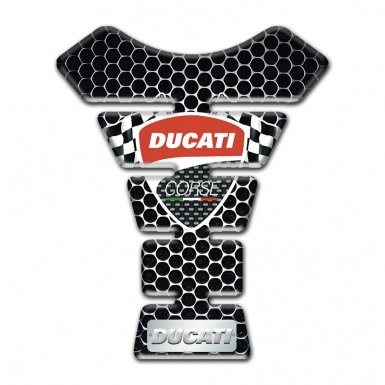 Ducati Tank Fuse Flags logo Style and Perforated Steel Base Effect 