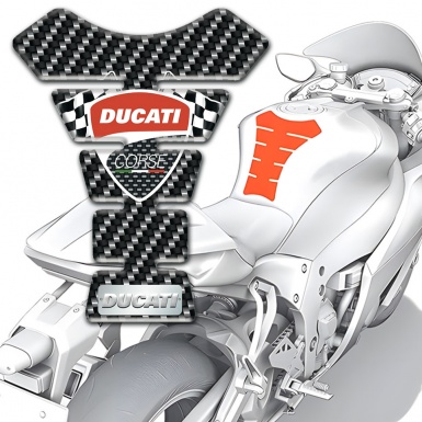 Ducati Tank Guard Pads Carbon Style 
