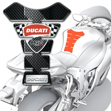 Ducati Tank Pad Motorbike Gray Black  Decoration Style 