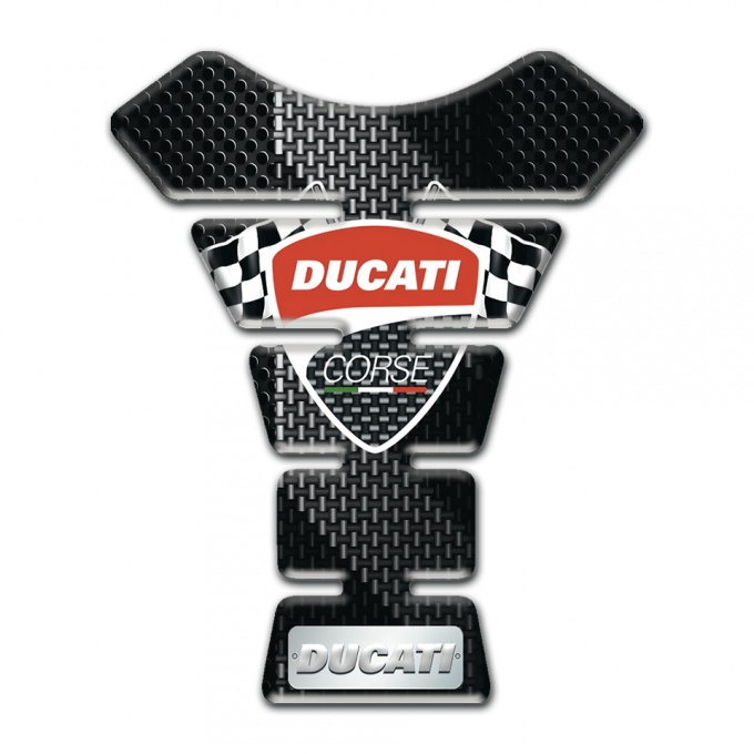 Ducati Tank Pad Motorbike Gray Black  Decoration Style 