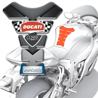 Ducati Tank Guard Pads Gray Blue Elements Style 