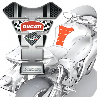 Ducati Tank Pad Protector Motorcycle Style with Flags Logo Design 