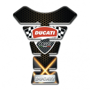 Ducati Tank Pad Motorbike Crossed Orange Lights style 