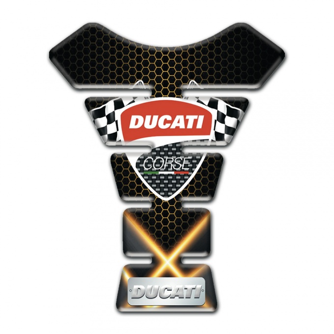 Ducati Tank Pad Motorbike Crossed Orange Lights style 