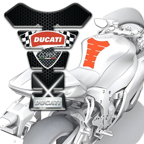 Ducati Tank Protector Crossed White Lights Style 