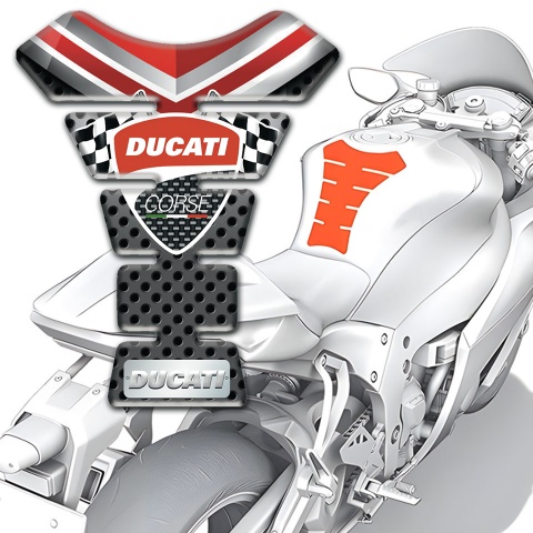 Ducati Tank Fuse Racing Flags Logo Style 