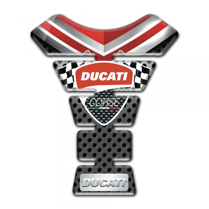Ducati Tank Fuse Racing Flags Logo Style 