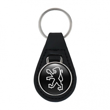 Peugeot Sport Keychain Leather Black Green Lines Edition
