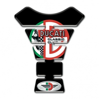 Ducati Tank Pad Motorbike Black Base Green Red Logo 