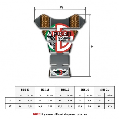 Ducati Tank Fuse Copper Honeycomb Base Style Classic Club Logo 