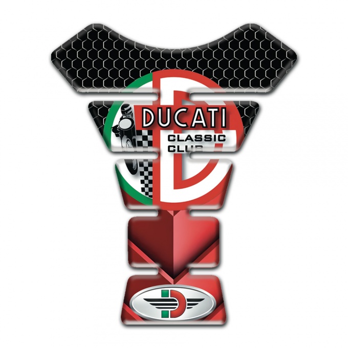 Ducati Tank Pad Protector Red Black Base Classic Club Style 
