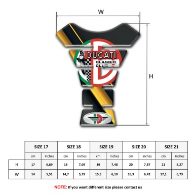 Ducati Tank Pad Motorbike Diagonal Yellow Tape Base Style 