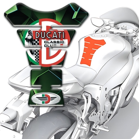 Ducati Tank Fuse Green Diamond Effect Design 
