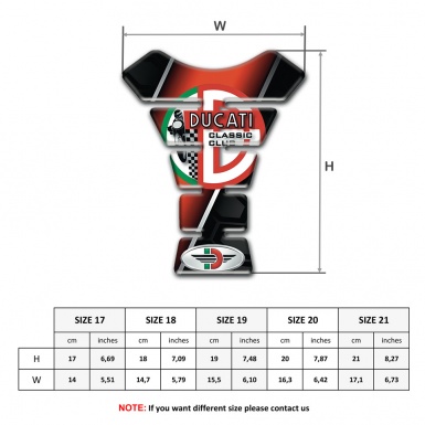 Ducati Tank Pad Motorbike High-Quality Model with Classic Club Logo Style 