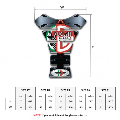 Ducati Tank Protector Torn Base Effect with Classic Club Logo 