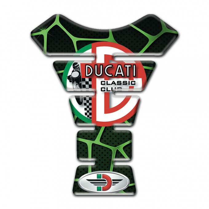 Ducati Tank Guard Pads Black Base with Green Decoration Style 