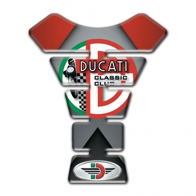 Ducati Tank Fuse Gray Red Base and Red Green Logo Design 