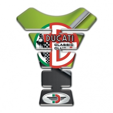 Ducati Tank Pad Motorbike Green Black Base Classic Club Logo 