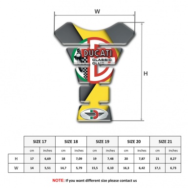 Ducati Tank Fuse Yellow Gray Print Classic Club Style 